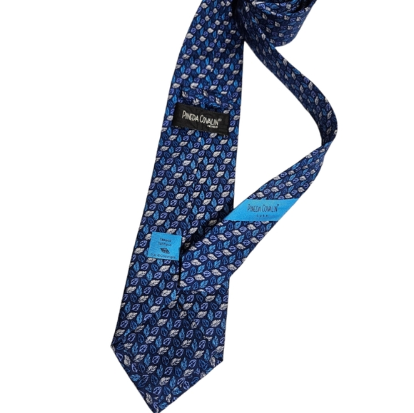 PINEDA COVALIN RARE Blue Tobacco CUBA Silk LUXURY Tie MEXICO - Picture 2 of 4